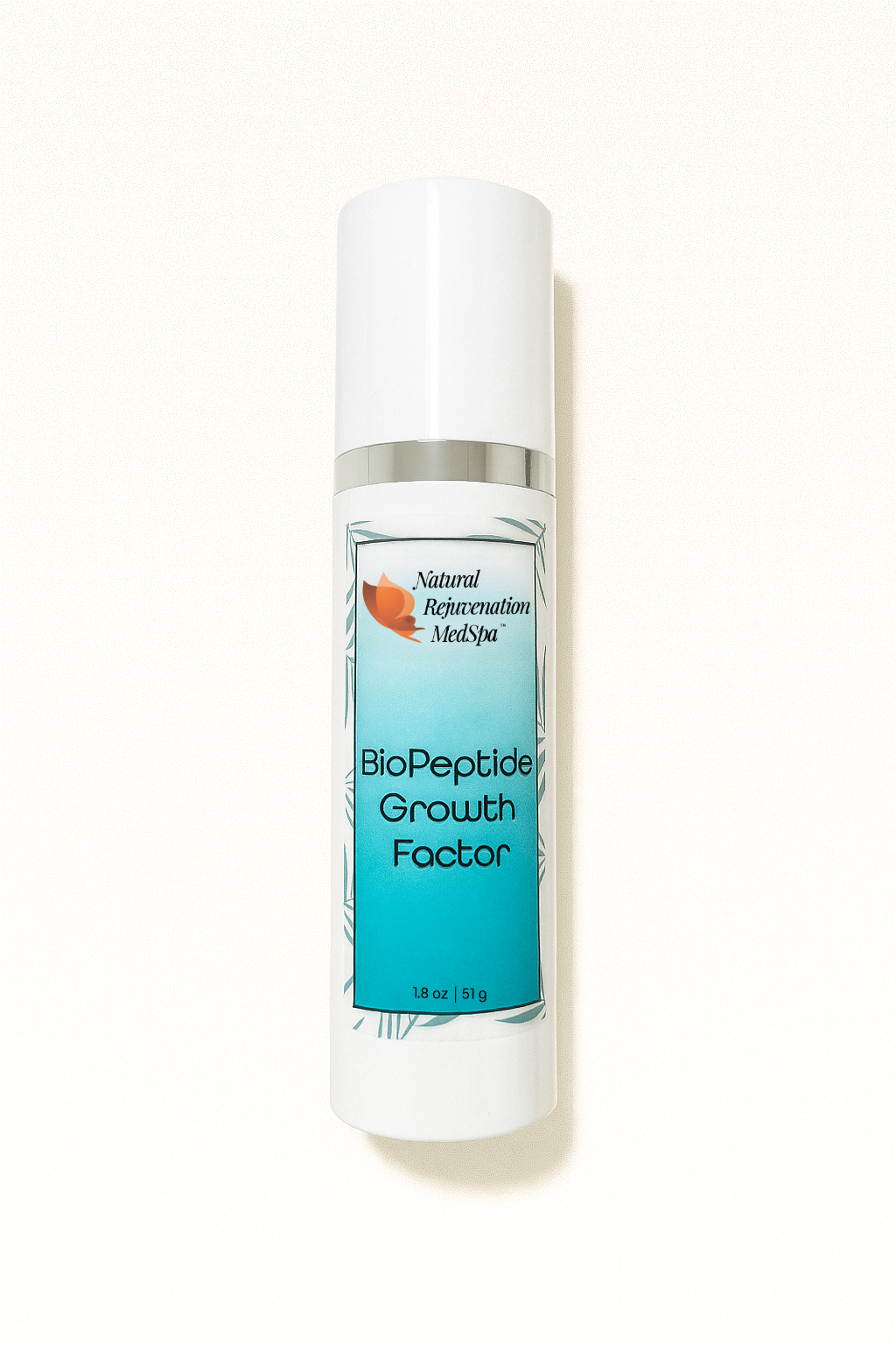 Skincare bottle labeled 'BioPeptide Growth Factor' on a white background